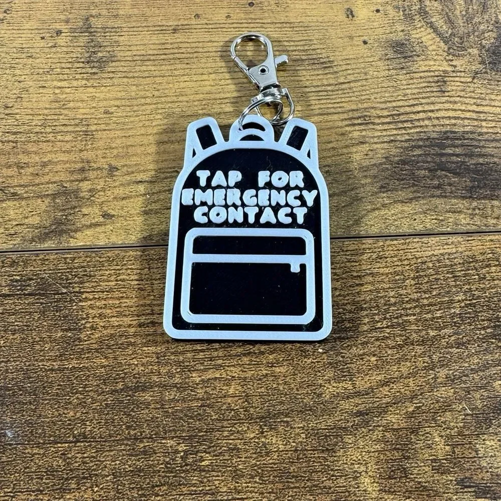 2x NFC Kids Backpack Tag Emergency Contact Tag for Children Back To School